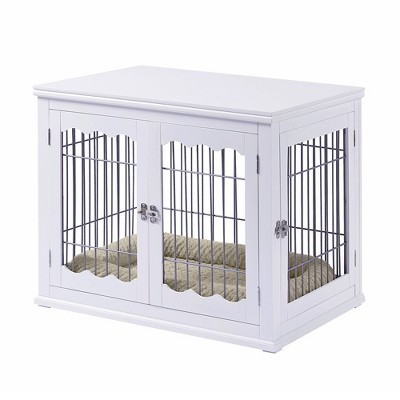 Unipaws Wooden Wire Pet Home Dog Crate Medium