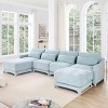 Modular Sectional Sofa, 4-Seater Chenille Fabric Couch with Ottoman, High-Resilience Foam and Wood Frame – Cuddlewood - 2 of 4