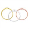 Silver 1/6 Cttw Diamond Heart Shaped Stackable Promise Ring Set - 3 of 4