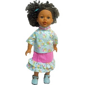 Doll Clothes Superstore Floral tunic and Ruffle Skirt For 18 Inch Dolls Like American Girl Our Generation My Life Dolls - 1 of 4