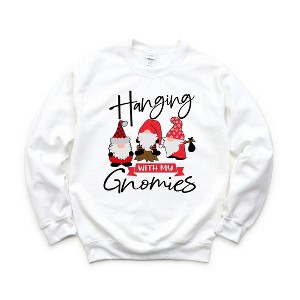 Simply Sage Market Women's Graphic Sweatshirt Hanging With My Gnomies - 1 of 2