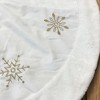 Old World Christmas Ivory Embroidered Christmas Tree Skirt, Snowflakes with Faux Fur Trim, 48in - 2 of 3