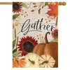 Gather Autumn House Flag Thanksgiving Floral Inspirational 28" x 40" Briarwood Lane - 2 of 4