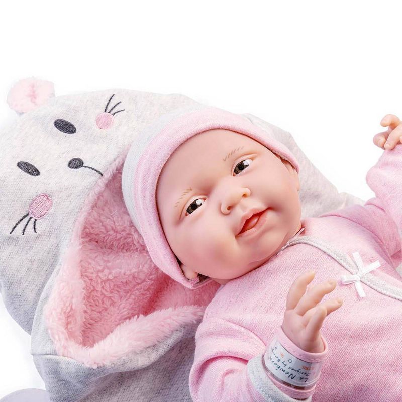 JC Toys Soft Body La Newborn 15.5&#34; baby doll - Pink Bunny Bunting Gift Set, 5 of 8