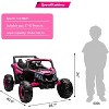 24V Kids Ride-On UTV Car with Remote Control, Spring Suspension, LED Lights, Music & USB, Metal Frame Battery Powered Electric Vehicle Toy - 2 of 4