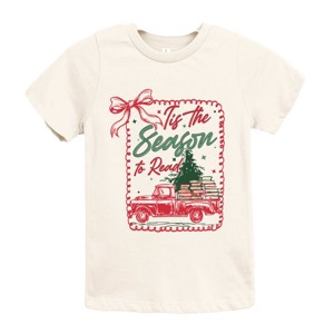 Tis The Season To Read Red Truck - Youth Short Sleeve Graphic T-Shirt - 1 of 4