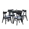 5-Piece Dining Set with Round Kitchen Table and Fabric Upholstered Dining Chairs - 3 of 4