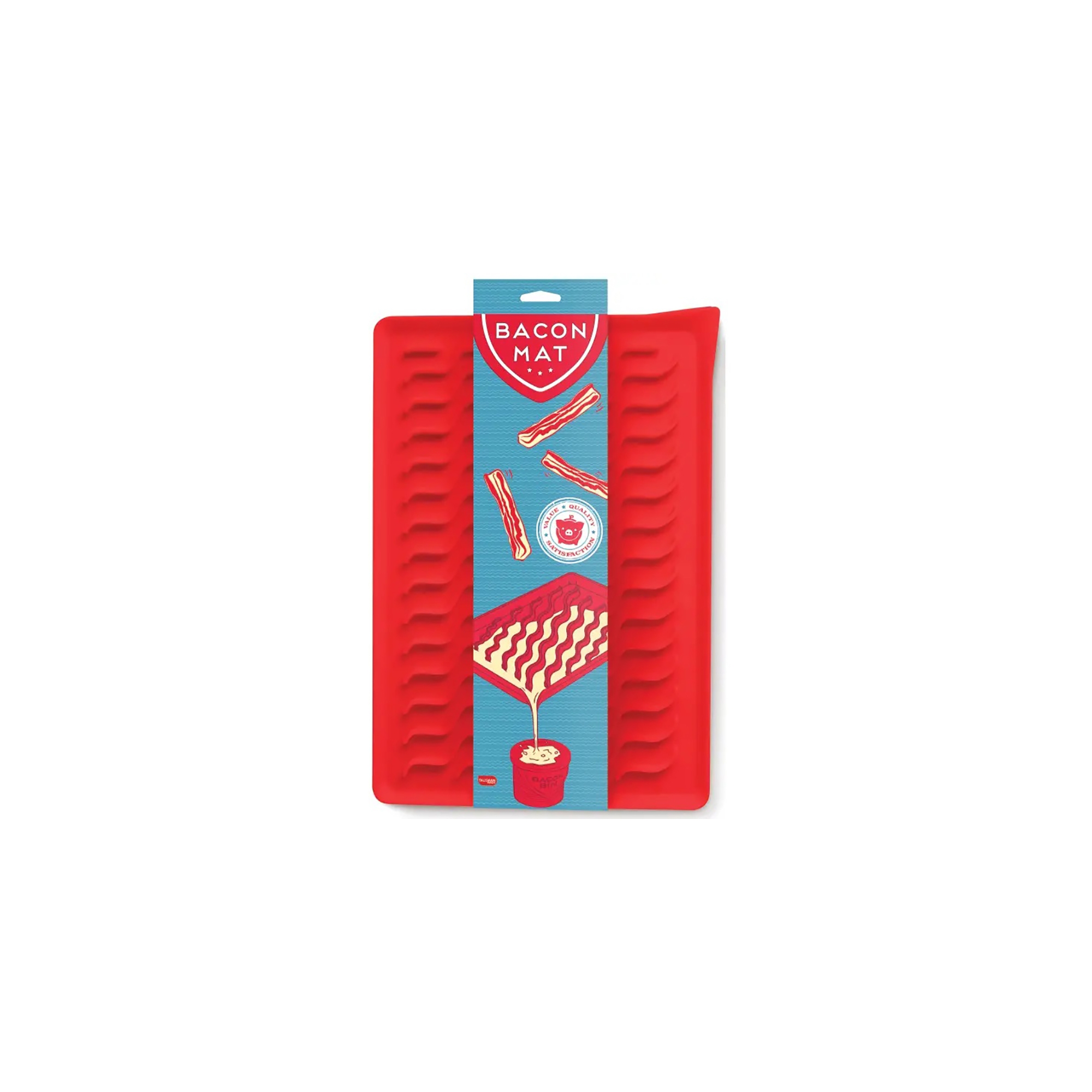 Talisman Designs Silicone Oven-Safe Bacon Mat, 11x17 inches, Red