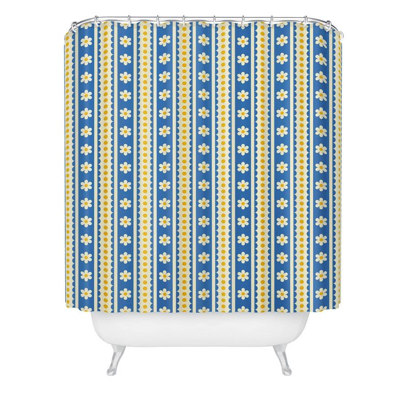 Jenean Morrison Feedsack Stripe Blue Shower Curtain Blue - Deny Designs, 1 of 4