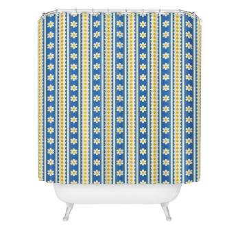 Jenean Morrison Feedsack Stripe Blue Shower Curtain Blue - Deny Designs
