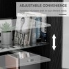 31" Black Wood Grain Decorative Storage Cabinet (2 Glass Doors) - 3 of 4