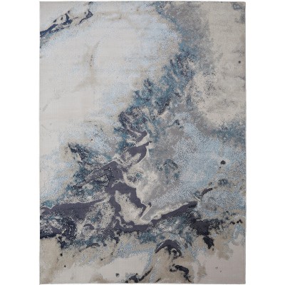 Astra Transitional Abstract Blue/Gray/Ivory Area Rug