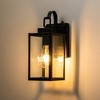 C Cattleya 1-Light Matte Black Dusk to Dawn Outdoor Wall Lights with Tempered Glass Panes (2-Pack) - 3 of 4