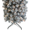 Resenkos 7.5ft Pointed Pencil Shape PVC Material Green Flocking 350 Warm Color Clearance Lights Christmas Tree - 3 of 4