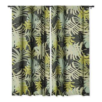 Mirimo Tropical Green Foliage Set of 2 Panel Blackout Window Curtain - Deny Designs