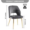 Modern Fabric Upholstered Dining Chairs Set of 4,Metal Leg Hollow Back Kitchen Dining Room Chair,Armless Padded Side Chair-Coolbibila - 4 of 4