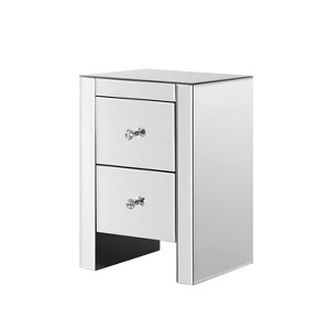ONWITH 2 - Drawer Mirrored Nightstand - 1 of 4