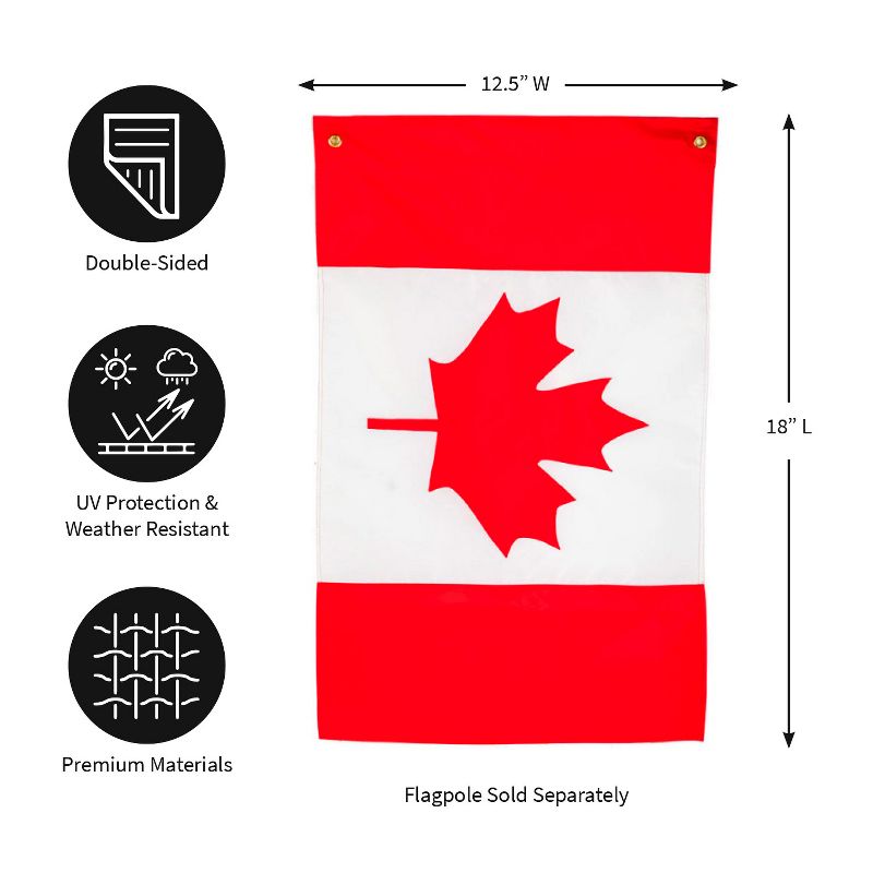 Evergreen Canada Garden Applique Flag 12.5 x 18 Inches Indoor Outdoor Decor, 1 of 6