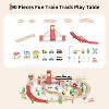 92 Pieces Train Table, Wooden Train Set & Table with 3 Storage Bins, Tracks, Train, Railway, City, Gift for Toddler Boys Girls Ages 3+ - 2 of 4