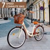 Topteng Beach Cruiser Bike, 26" Commuter Bicycle for Men & Women, City Bike with Basket - 4 of 4