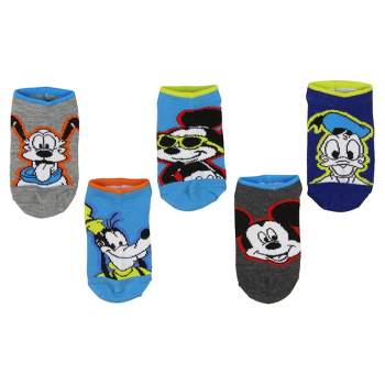 Disney Mickey Mouse And Friends Little Boys' Kids Ankle No Show Socks 5 Pairs Multicoloured