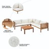 Sapphtopaz Acacia Wood Outdoor Sofa Set with Cushions, Modular Sofa with Wooden Coffee Table, Exotic Outdoor Patio Sofa Set, Water-resistant - 4 of 4
