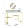 PAGED Vanity Desk Rustic Makeup Table with Mirror, 4 Storage Drawers for Living Room, Bedroom - 4 of 4