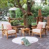 Cambridge Casual Carmel Teak Wood Outdoor Patio Lounge Chair with Tan Cushion - 4 of 4