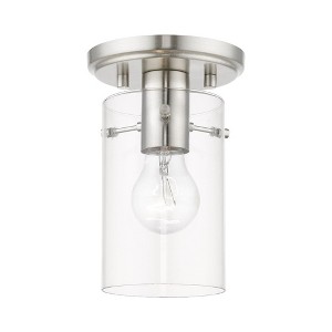 Livex Lighting Munich 1 - Light Flush Mount in  Brushed Nickel - 1 of 3