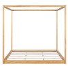 King Size Bed Frame, Modern Wooden Canopy Bed Frame with Low Base Support Legs, King Size Canopy Bed for Kids Teens, No Box Spring Needed Natural - 2 of 4