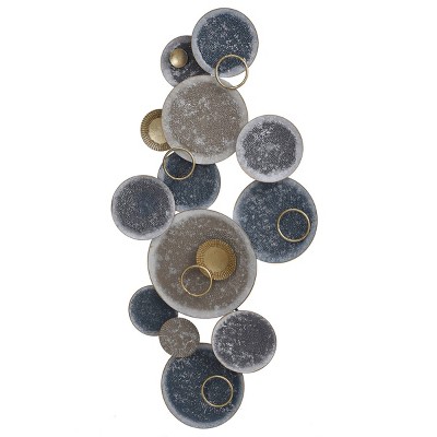 Metal Nobu Wall Hanging Layered Hammered Circles: StyleCraft Modern Abstract Art