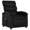 vidaXL Massage Recliner Chair-Black Faux Leather Manual Reclining Armchair With Vibration, Side Pocket And Adjustable Comfort - image 3 of 4