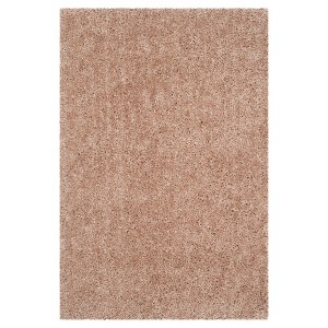 Beige Solid Tufted Accent Rug - (3