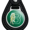 Bronx Community College Secondary Logo Black Leather Keychain - 3 of 4