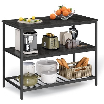 47.2 Inches Width Kitchen Shelf with Large Worktop, coffee table, Stable Steel Structure,Easy to Assemble