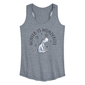 Women's - Winnie the Pooh - Eeyore Winter Is Wonderful Christmas Graphic Racerback Tank - 1 of 4