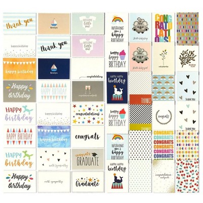 48 All Occasion Greeting Cards - Assorted Happy Birthday, Thank You, Wedding, Blank Designs, Envelopes Included - 4 x 6 Inches
