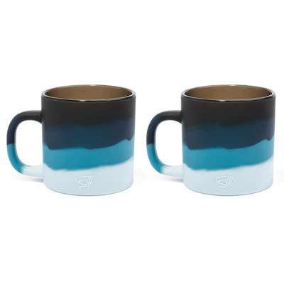 Silipint: 2 Pack 16oz Silicone Coffee Mug, Moon Beam