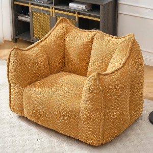 Spassway Chenille Sofa with Armrest Bean Bag for Living Room Single Upholstered Sofa Chair for Bedroom - 1 of 4