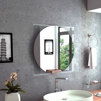 GlasFlength Decorative Wall Mirrors Bathroom Mirror Modern Wall Decor, Unique Style, for Entryway, Living Room, Washroom, Clear,23.6”*1.5”*23.6"