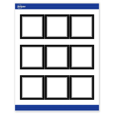 Avery Printable Square Cards, Double Black Border, 2.5" x 2.5", Matte White Square Cards, Laser/Inkjet, 90ct, Great for Business Cards
