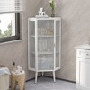 OUTSUPPLY Bathroom Storage Cabinets, Floor Coner Cabinet with Glass Doors and Shelves for Bathroom, Living Room, Bedroom - 2 of 4