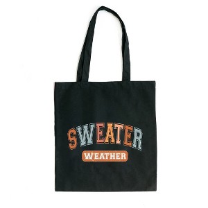 City Creek Prints Varsity Sweater Weather Canvas Tote Bag - 15x16 - Natural - 1 of 2