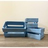 Essential Decor & Beyond 3-Piece Set Blue Washed Nested Albasia Wood Crates Storage Palette Boxes - 2 of 4