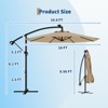 10ft Offset Patio Umbrella, Cantilever Umbrella with Easy Lift & Tilt Adjustment, 8 Ribs Sun umbrella UV Protection for Backyard, Pool, Garden - 2 of 4