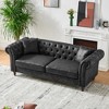 3+2 Seater Chesterfield Tech Fabric Sofa with Roll Armrest, Upholstered Mid-Century Modern Couch with Throw Pillows for Living Room, Office, Apartment - 2 of 4