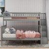 Grungis Twin over Full Loft Bed with Storage Staircase and Guardrail,Modern Bunk Bed,Loft and Bunk Bed for Bedroom - 2 of 4