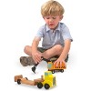 Wooden Trailer and Excavator Vehicle Set 3 Piece Construction Toy for Kids - 3 of 4
