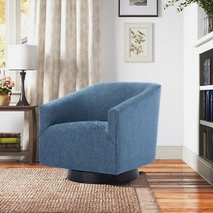CAVINAS Swivel Accent Chair with Black Wooden Base and No-Sag Springs, Fabric Upholstered Lounge Chair for Living Room - 1 of 4