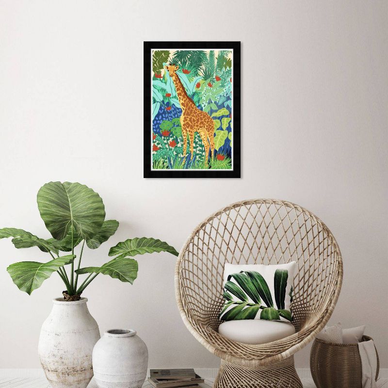 15&#34; x 21&#34; Contemporary Colorful Giraffe Framed Wall Art Print Green - Wynwood Studio, 5 of 8